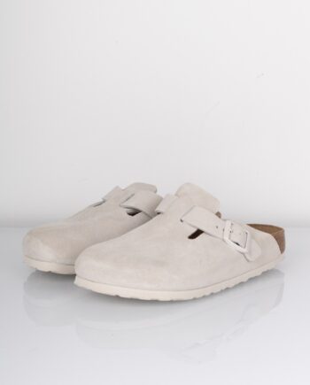 Birkenstock Sandal Boston Suede Leather Antique White
