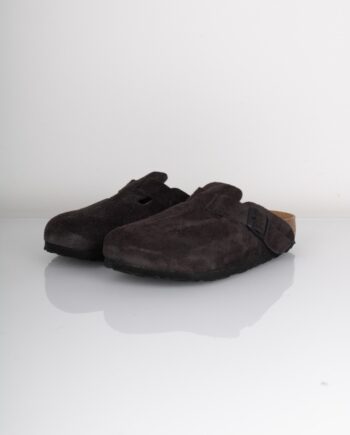 Birkenstock Sko Boston Suede Leather Velvet Grey