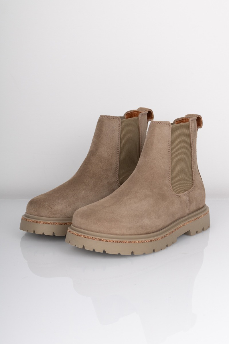 Birkenstock Sko Highwood Slip On Women Suede Leather Taupe