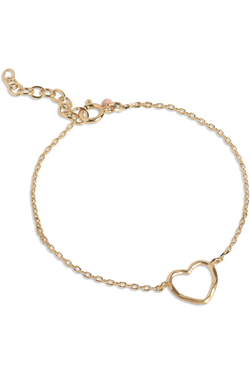 Enamel Armbånd Bracelet Organic Heart Guld