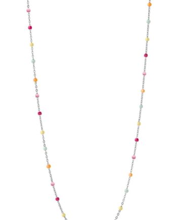 Enamel Halskæde Lola Necklace Rainbow Silver