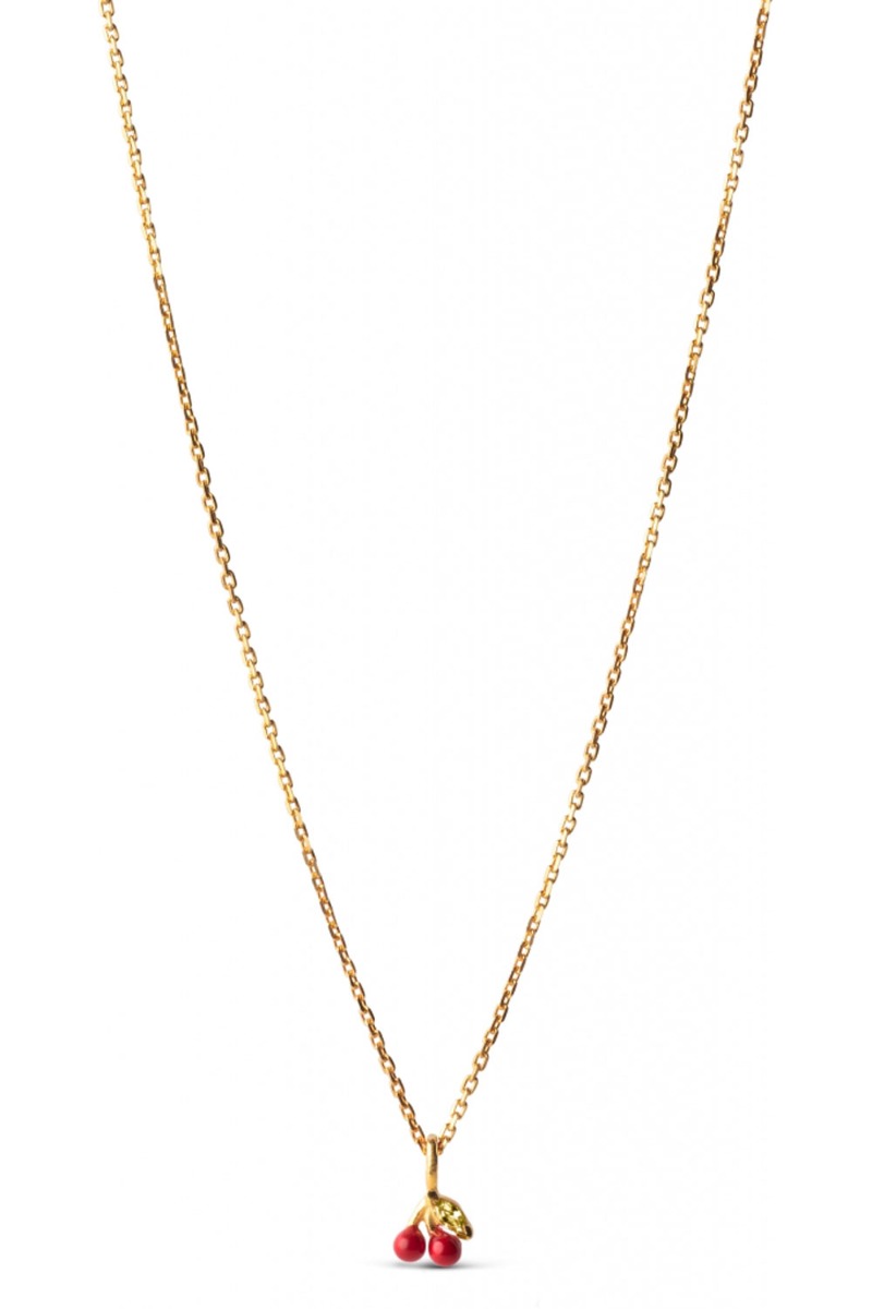 Enamel Halskæde Necklace Cherry Red