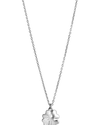 Enamel Halskæde Necklace Organic Clover Silver