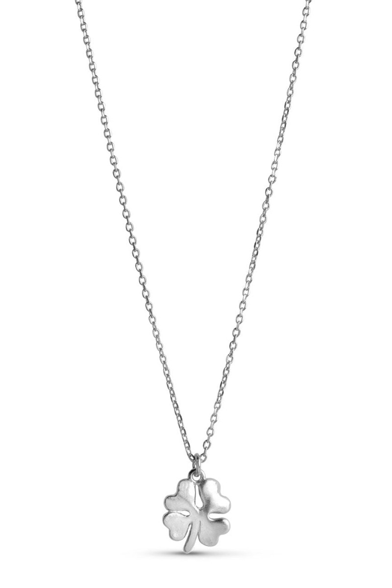 Enamel Halskæde Necklace Organic Clover Silver