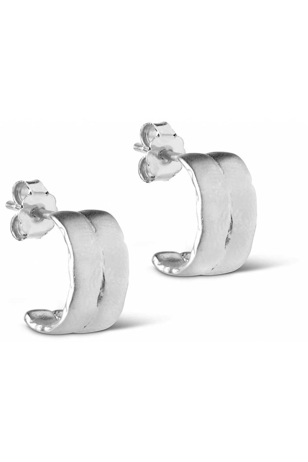 Enamel øreringe Agnes Hoops Silver