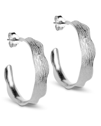 Enamel øreringe Ane Large Hoops Sølv