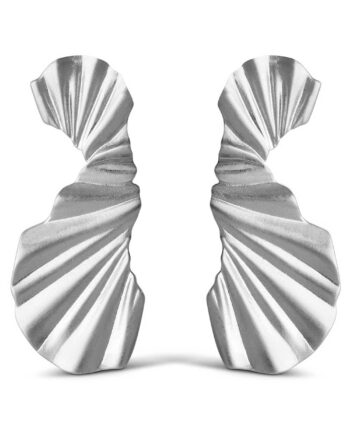 Enamel øreringe Big Wave Silver