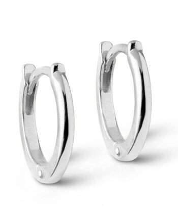 Enamel øreringe Classic Hoops   Mm Silver