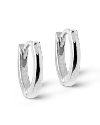 Enamel øreringe Classic Hoops   Mm Silver