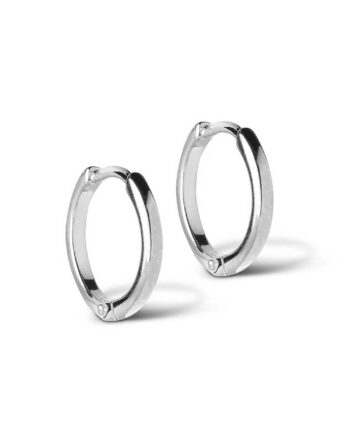 Enamel øreringe Classic Hoops Silver