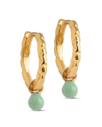 Enamel øreringe Copenhagen Hoops Belle Dusty Green