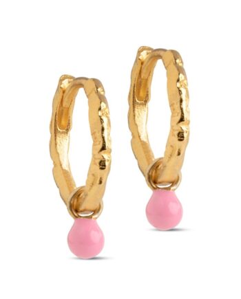 Enamel øreringe Copenhagen Hoops Belle Light Pink