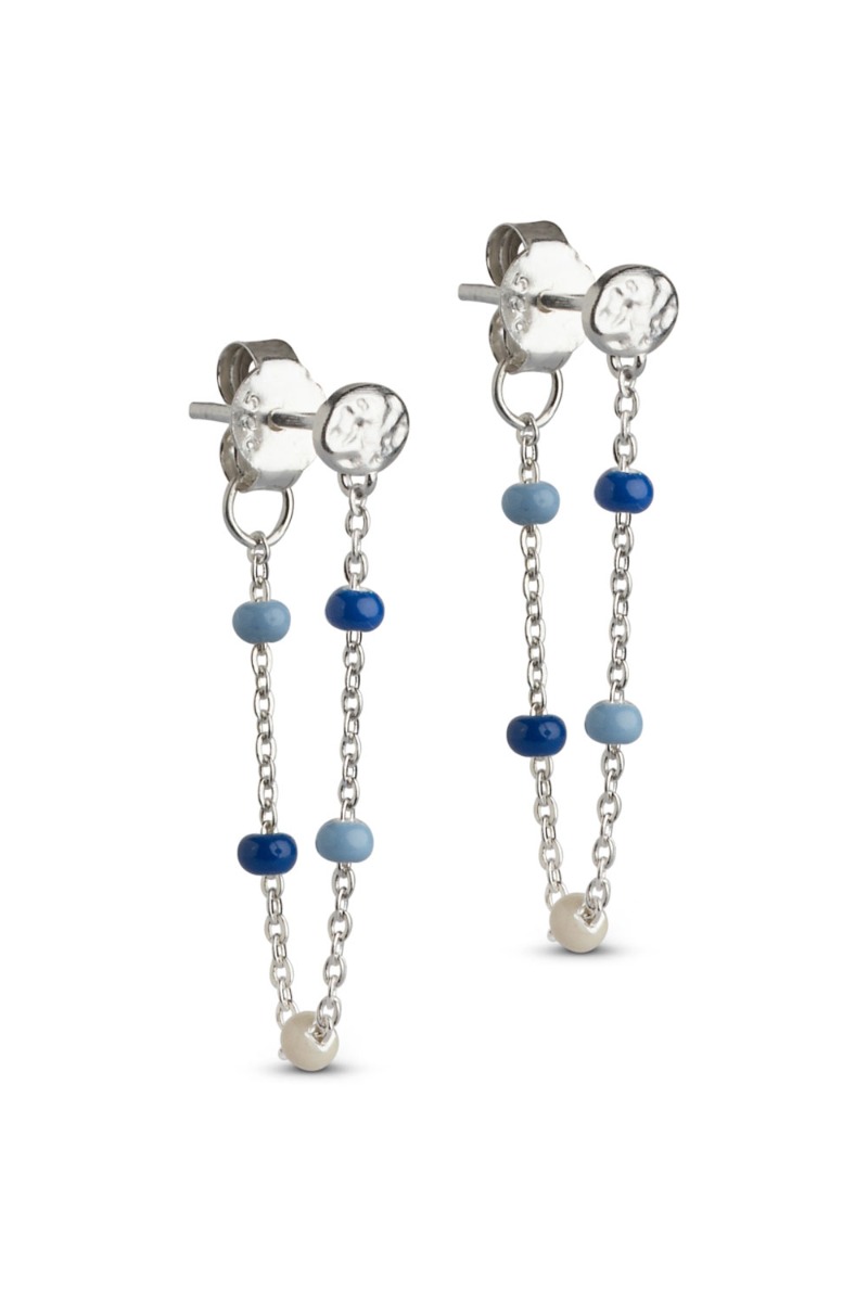 Enamel øreringe Earring Lola 30x5 Marine