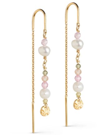 Enamel øreringe Earring Sofia Light Pink Kaki Green Peach Pearl