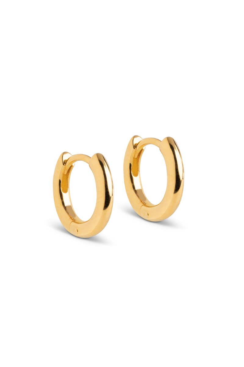 Enamel øreringe Hoops Chunky Classic Mm Gold
