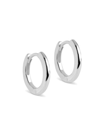 Enamel øreringe Hoops Chunky Classic 10 Mm Silver