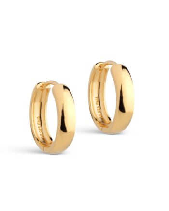Enamel øreringe Hoops  Classic Wide 20 Mm Gold