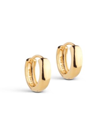 Enamel øreringe Hoops  Classic Wide 15 Mm Gold