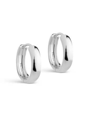 Enamel øreringe Hoops  Classic Wide 20 Mm Silver