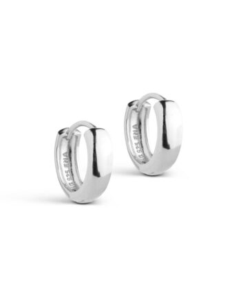 Enamel øreringe Hoops  Classic Wide 15 Mm Silver