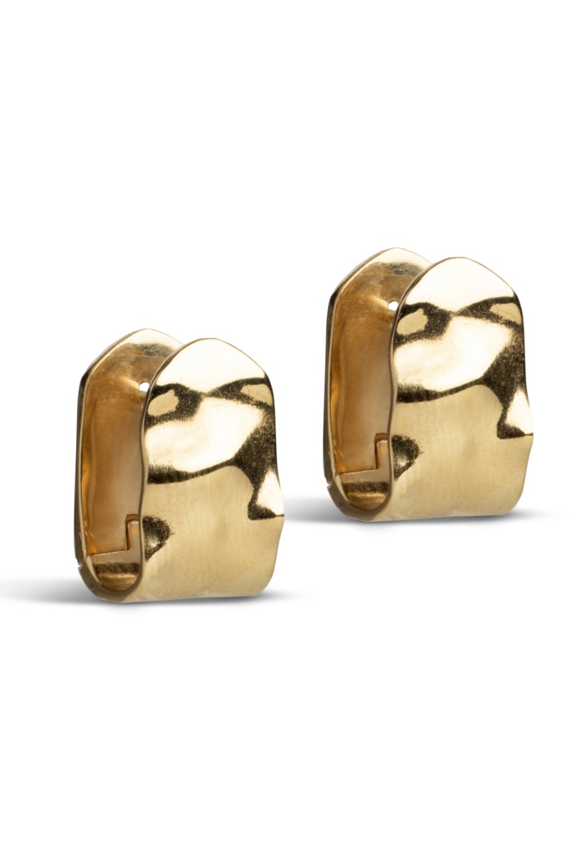 Enamel øreringe Hoops Ziva Gold
