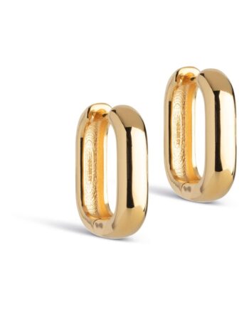 Enamel øreringe Square Hoops 18 Mm Guld