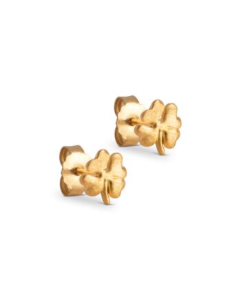 Enamel øreringe Studs Organic Clover Gold