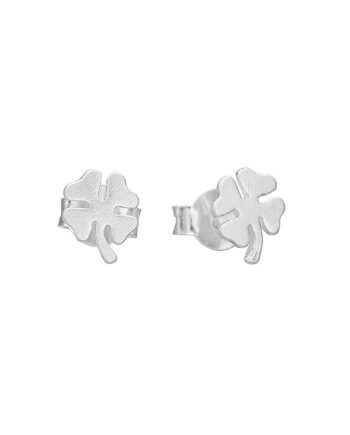 Enamel øreringe Studs Organic Clover Silver