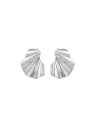 Enamel øreringe Wave Erring Silver