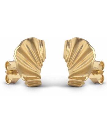 Enamel øreringe  Wave Gold