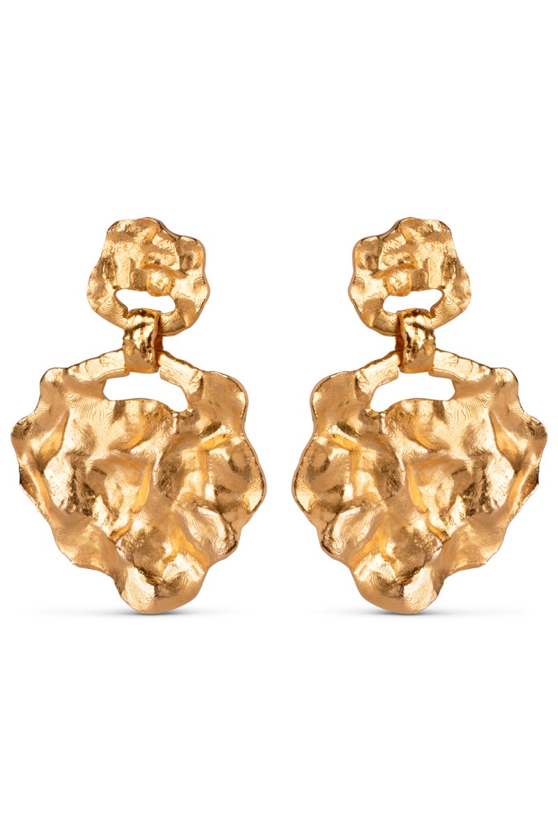 Enamel øreringe Windy Large Guld