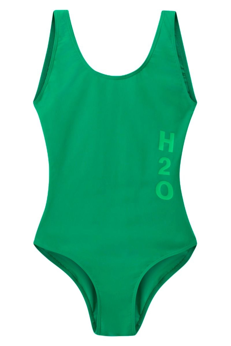 H2o Badedragt Tornø Logo Swim Suit Posy Green