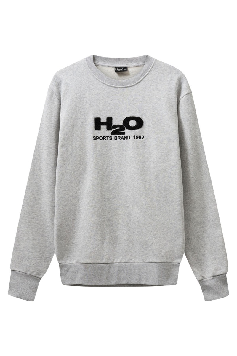 H2o Sweatshirt Logo Sweat Neck Lt Grey Mel Black