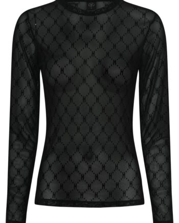 Hype The Detail Bluse Logo Mesh Blouse Sort