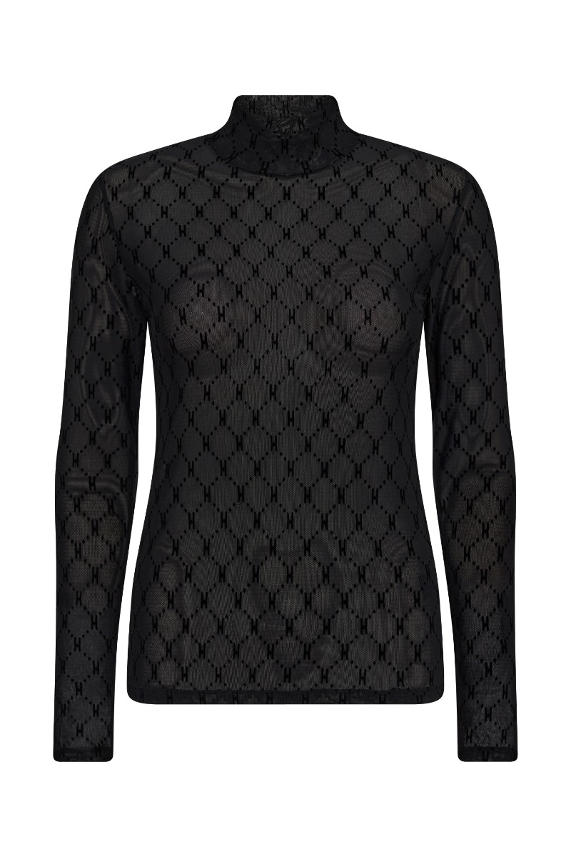 Hype The Detail Bluse Mesh Turtle Neck Sort