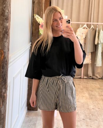 Ichi Shorts Ia Foxa Striped Beach Sho Black Stripe