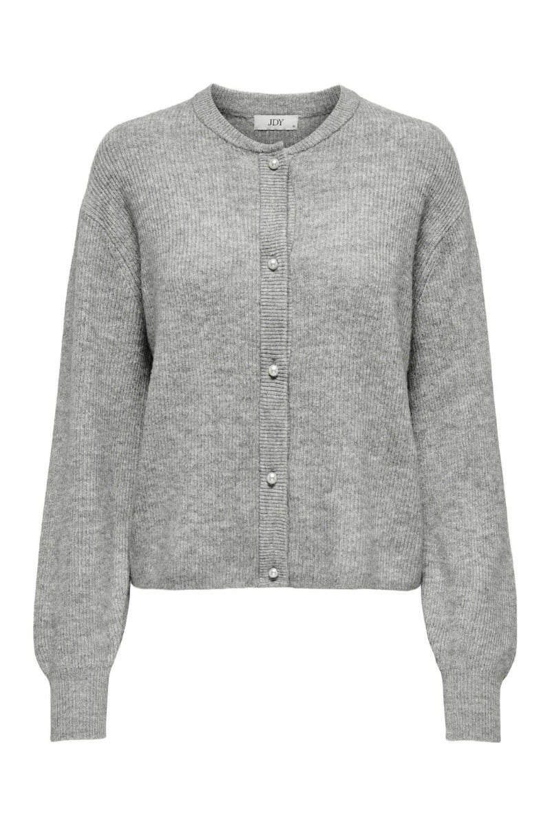 Jdy Cardigan Jdy Lumi Life Button Cardiga Medium Grey Melange