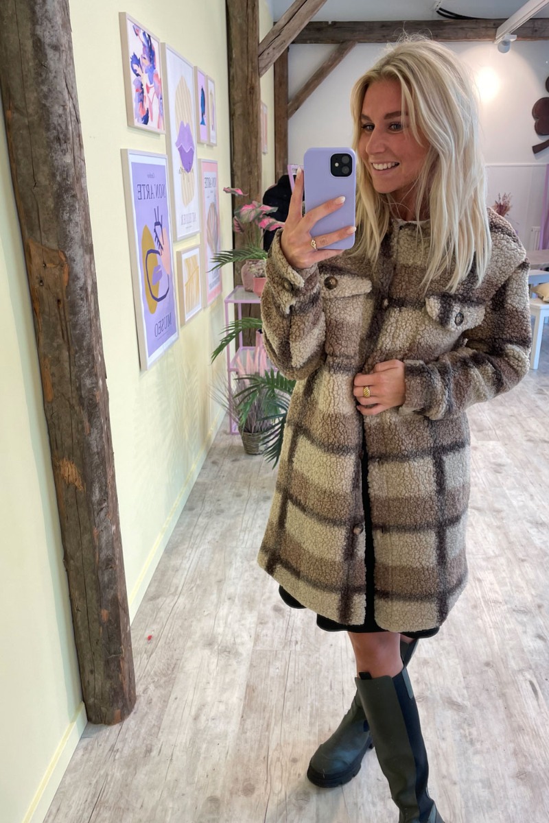 Jdy Jakke Elvis Teddy Long Jacket Cement