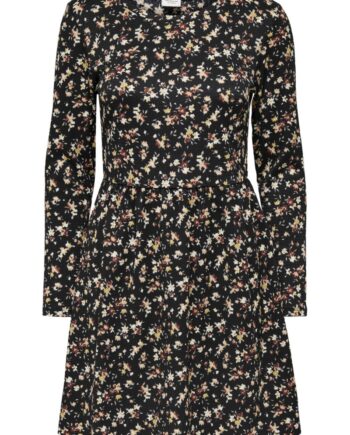 Jdy Kjole Claude Ls Dress Black Multi Flower