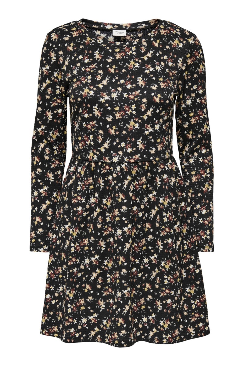 Jdy Kjole Claude Ls Dress Black Multi Flower