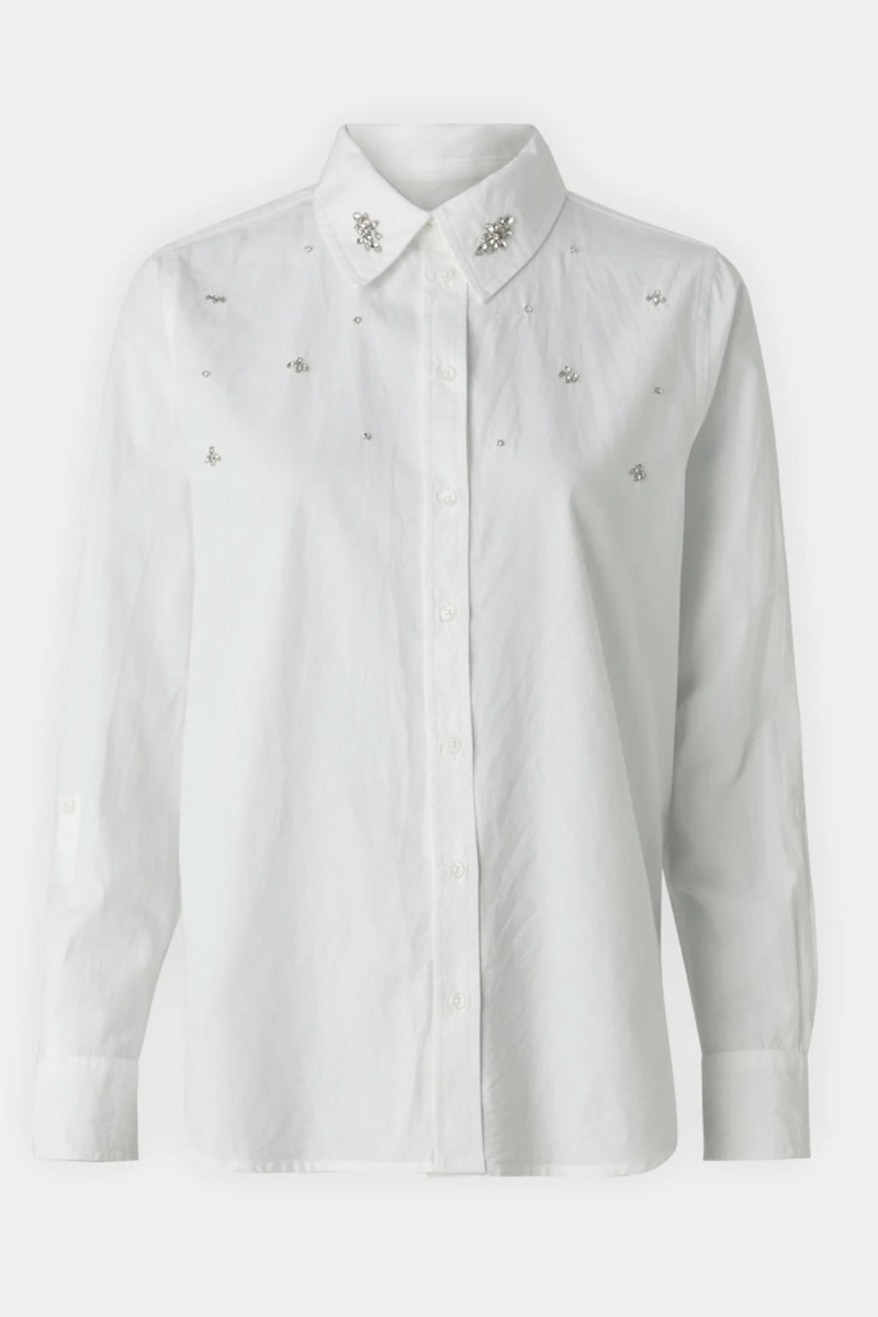 Jdy Skjorte Jdy Charlie Wide Rhinestone Shirt Cloud Dancer