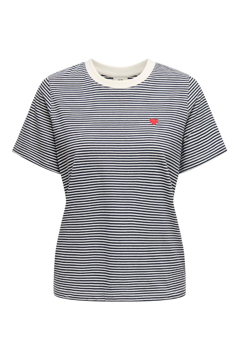 Jdy -shirt Jdy Pisa Print Top Cloud Dancer Stripes Sky Captain