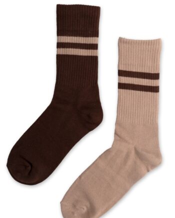 Loved By Lykke Strømper Ly Emma Socks  -pack Dark Brown Beige