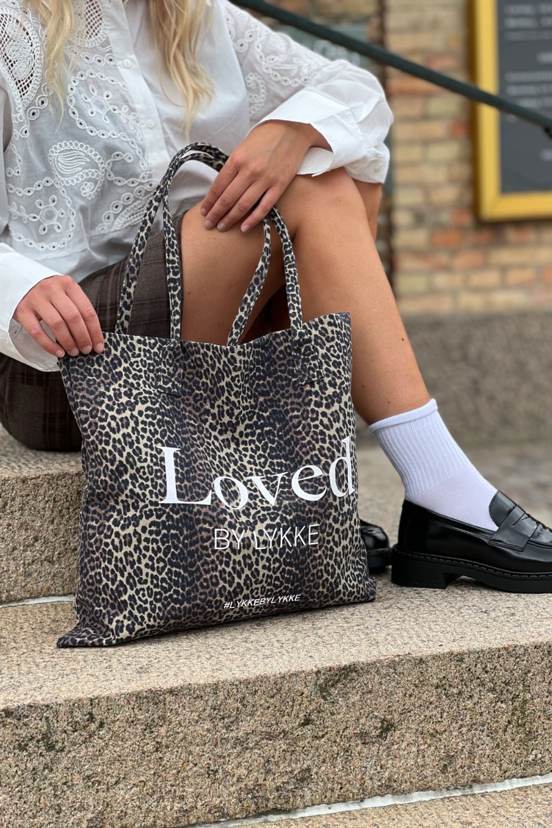 Loved By Lykke Pieces Taske Pc Lykke Totebag Black Leopard