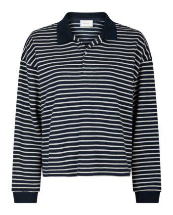 Neo Noir Bluse Sara Stripe Polo Blouse Navy
