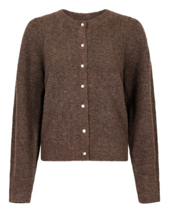 Neo Noir Cardigan Nuna Knit Cardigan Brown Melange