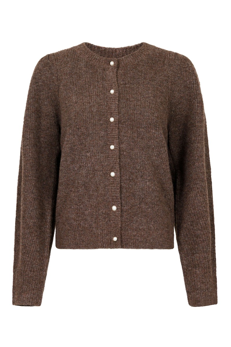 Neo Noir Cardigan Nuna Knit Cardigan Brown Melange