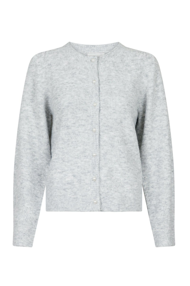 Neo Noir Cardigan Nuna Knit Cardigan Light Grey Melange