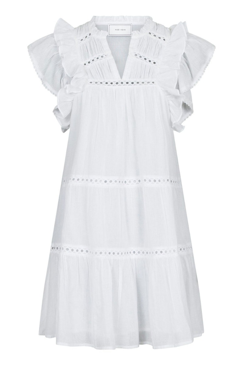 Neo Noir Kjole Jamma Voile Dress White