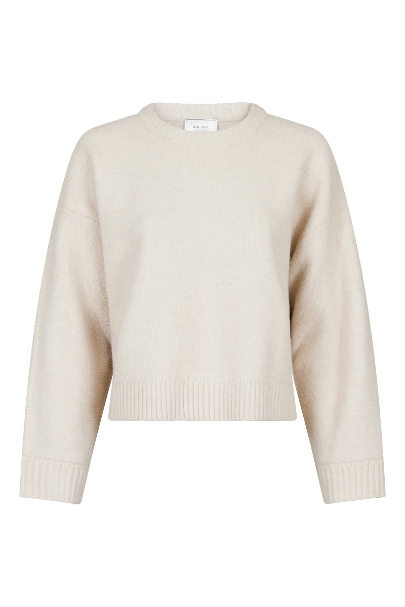 Neo Noir Strik Detri Solid Knit Blouse Ivory